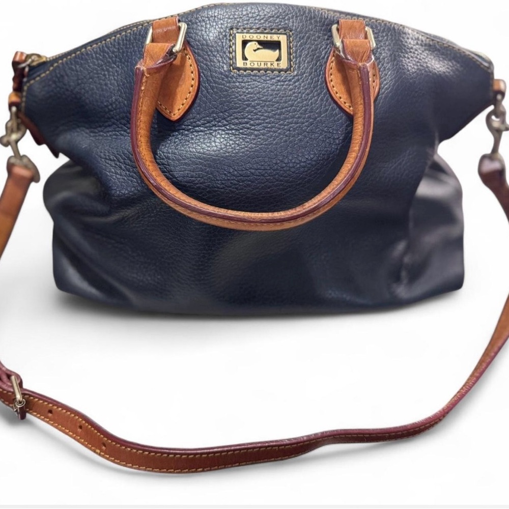 Dooney & Bourke Navy and Tan Shoulder Bag